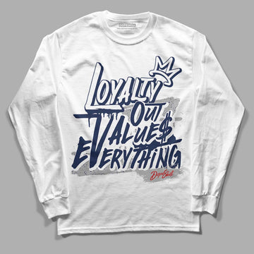 Midnight Navy 4s DopeSkill Long Sleeve T-Shirt LOVE Graphic - White