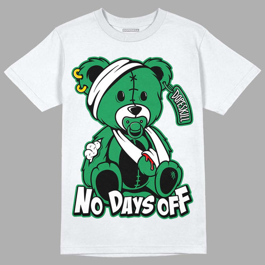 Jordan 1 Low Lucky Green DopeSkill T-Shirt Hurt Bear Graphic Streetwear - White