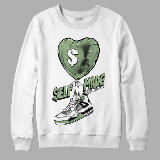 Jordan 4 Retro “Seafoam” DopeSkill Sweatshirt Self Made Graphic Streetwear  - White