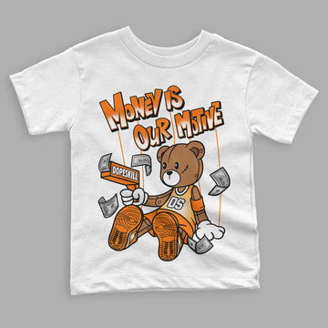 Wmns Dunk Low 'Magma Orange DopeSkill Toddler Kids T-shirt Money Is Our Motive Bear Graphic Streetwear - White