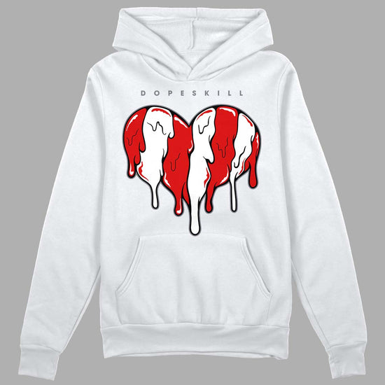 Gym Red 9s DopeSkill Hoodie Sweatshirt Slime Drip Heart Graphic - White 