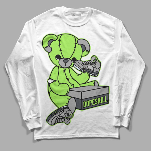 Green Bean 5s DopeSkill Long Sleeve T-Shirt Sneakerhead BEAR Graphic - White 