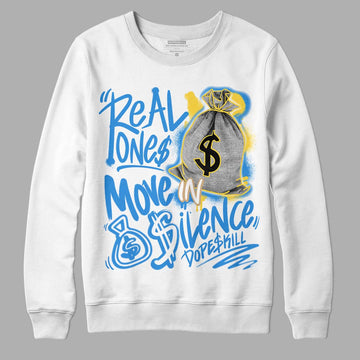 SB Dunk Low Homer DopeSkill Sweatshirt Real Ones Move In Silence Graphic - White