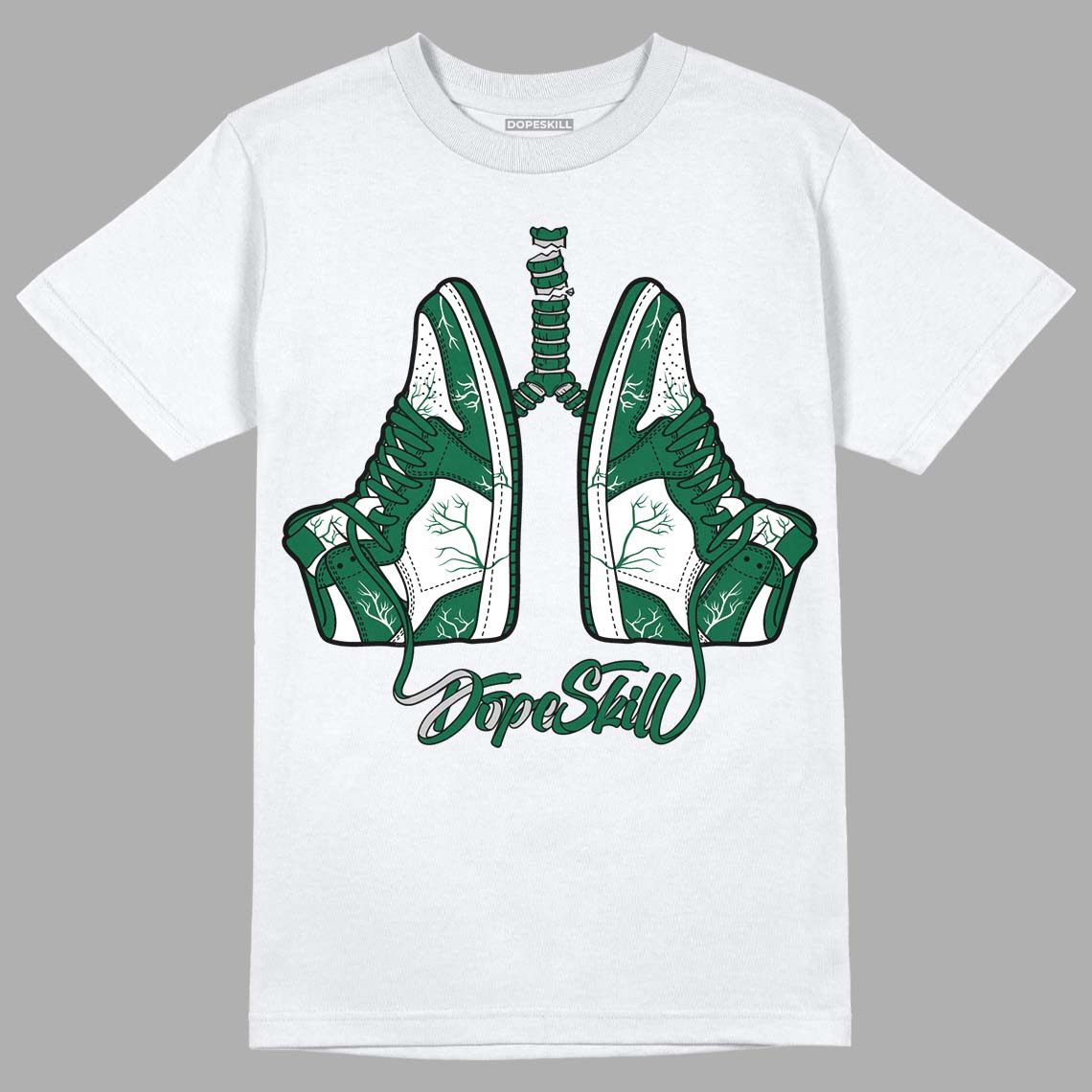 Gorge Green 1s DopeSkill T-Shirt Breathe Graphic - White 