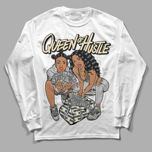 Jordan 4 Retro SE Craft Photon Dust DopeSkill Long Sleeve T-Shirt Queen Of Hustle Graphic Streetwear - White 