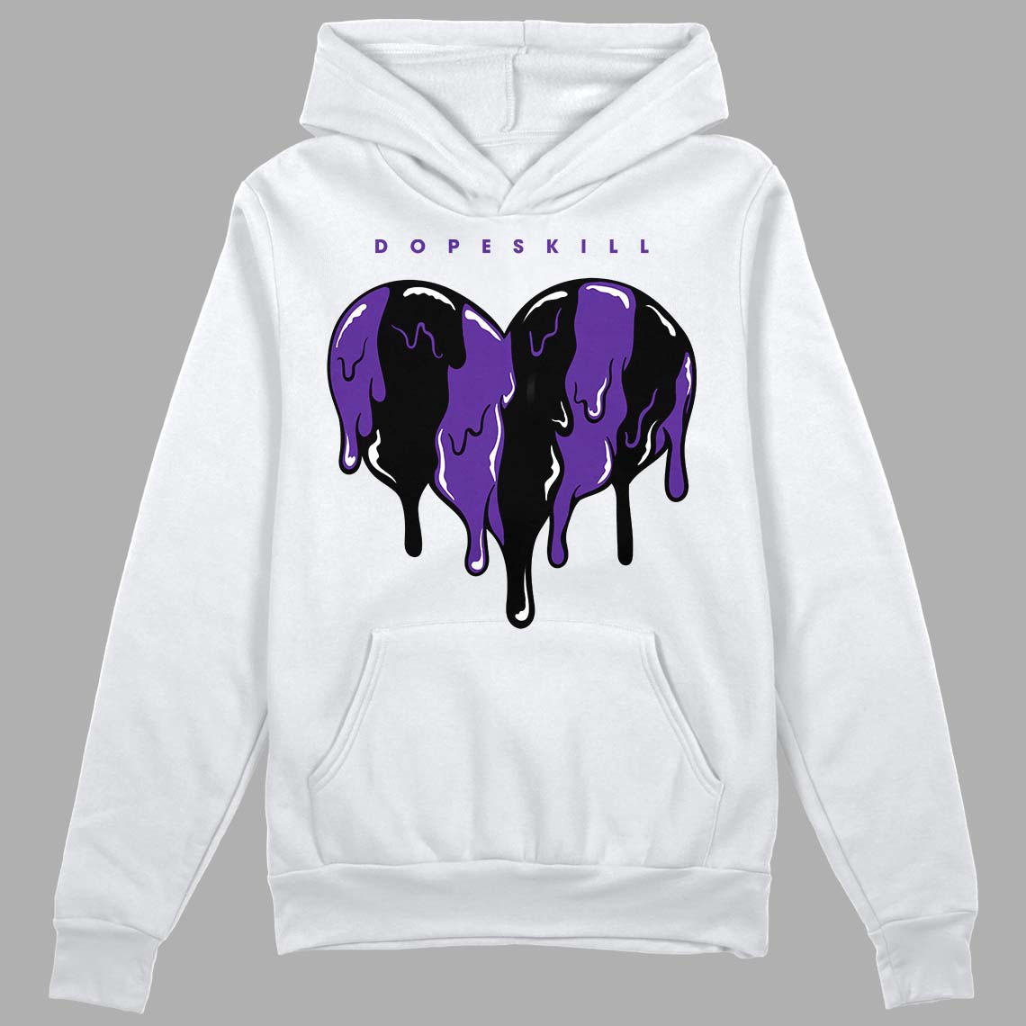 PURPLE Collection DopeSkill Hoodie Sweatshirt Slime Drip Heart Graphic - White 