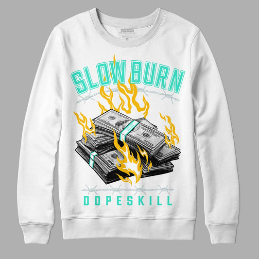 New Emerald 1s DopeSkill Sweatshirt Slow Burn Graphic - White 