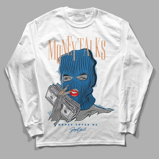 Jordan 3 Retro Wizards DopeSkill Long Sleeve T-Shirt Money Talks Graphic Streetwear - White 