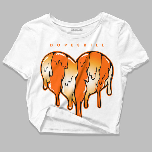 Wmns Dunk Low 'Magma Orange DopeSkill Women's Crop Top Slime Drip Heart Graphic Streetwear - White