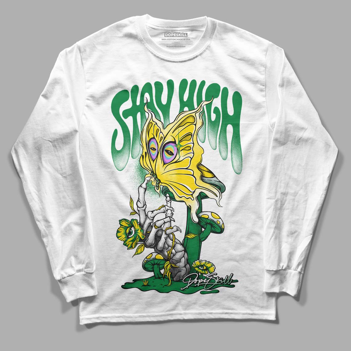 Dunk Low Reverse Brazil DopeSkill Long Sleeve T-Shirt Stay High Graphic - White