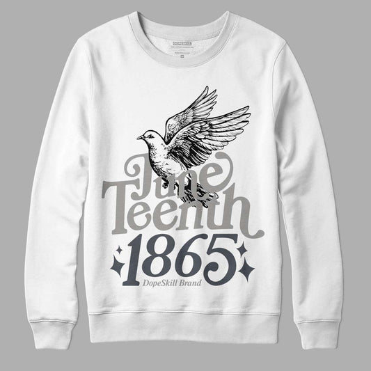 Jordan 11 Cool Grey DopeSkill Sweatshirt Juneteenth 1865 Graphic Streetwear - White