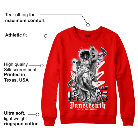 Cherry 11s DopeSkill Varsity Red Sweatshirt Juneteenth Graphic