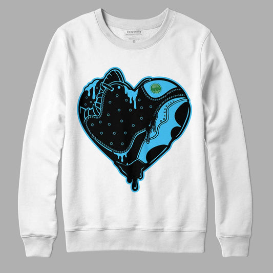 University Blue 13s DopeSkill Sweatshirt Heart Jordan 13 Graphic - White 
