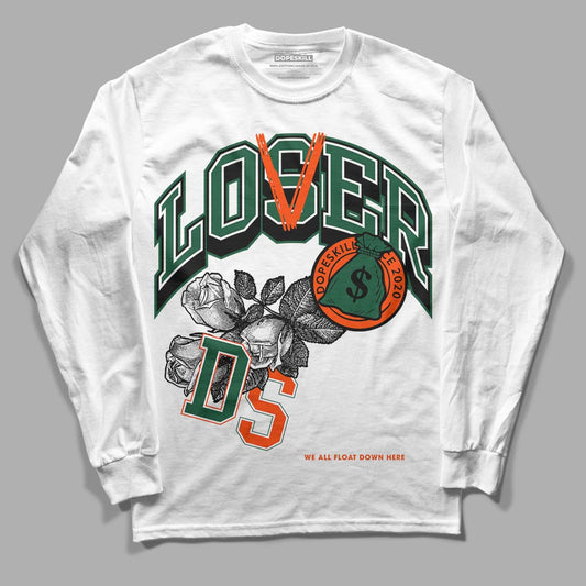 Dunk Low Team Dark Green Orange DopeSkill Long Sleeve T-Shirt Loser Lover Graphic - White