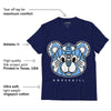 AJ 6 University Blue DopeSkill College Navy T-Shirt SNK Bear Graphic