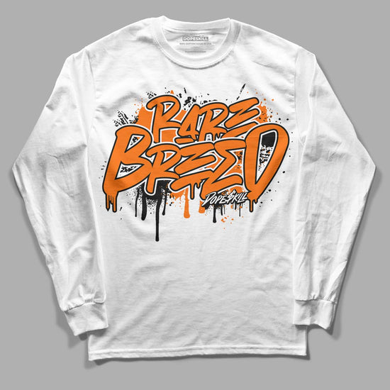 Orange Black White DopeSkill Long Sleeve T-Shirt Rare Breed Graphic - White 
