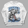 Jordan 5 Retro University Blue DopeSkill Long Sleeve T-Shirt Sick Bear Graphic Streetwear - White