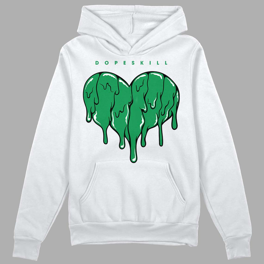 Jordan 6 Rings "Lucky Green" DopeSkill Hoodie Sweatshirt Slime Drip Heart Graphic Streetwear - White
