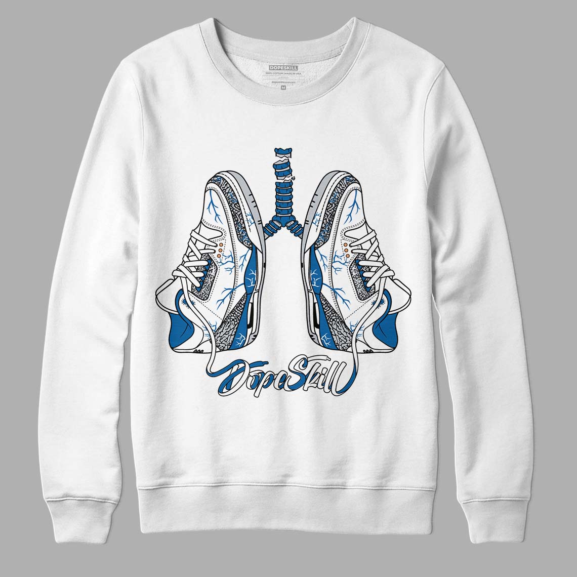 Jordan 3 Retro Wizards DopeSkill Sweatshirt Breathe Graphic Streetwear - White