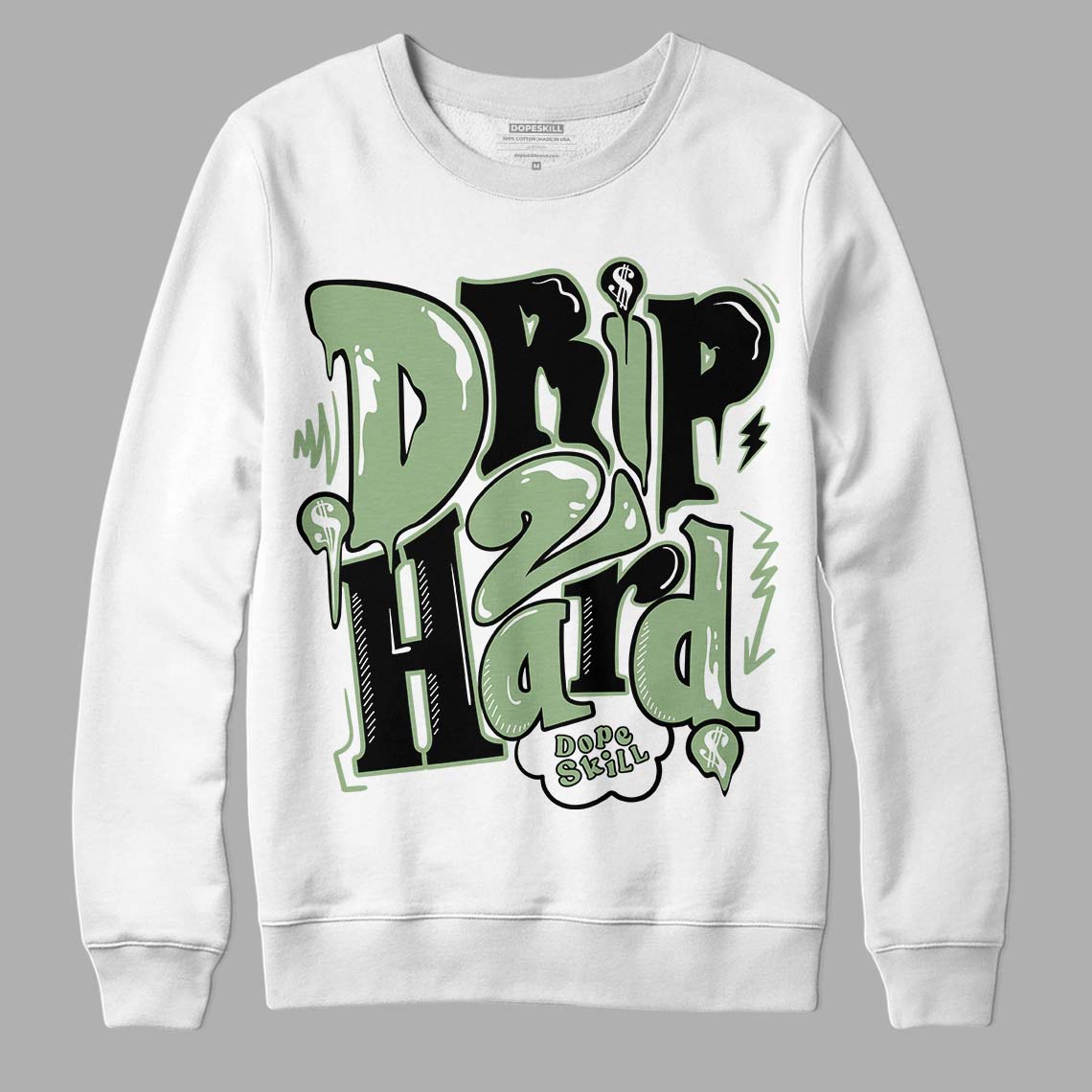 Jordan 4 Retro “Seafoam”  DopeSkill Sweatshirt Drip Too Hard Graphic Streetwear  - White 