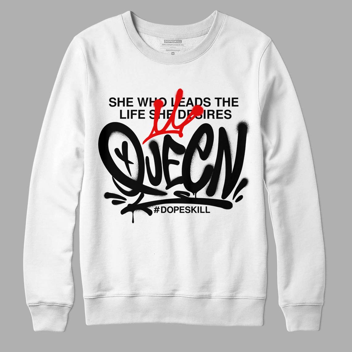 Jordan 1 High 85 Black White DopeSkill Long Sleeve T-Shirt Queen  Graphic Streetwear - White 