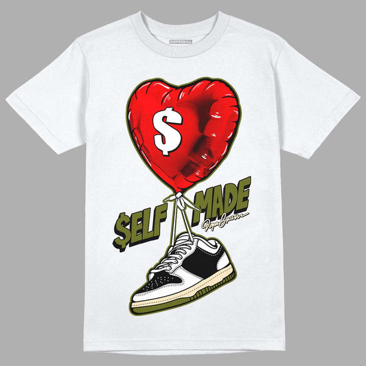 Travis Scott x Jordan 1 Low OG “Olive” DopeSkill T-Shirt Self Made Graphic Streetwear - White