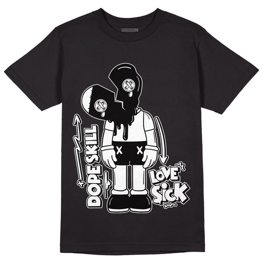 Dunk Low Panda White Black DopeSkill T-Shirt Love Sick Boy Graphic - Black 