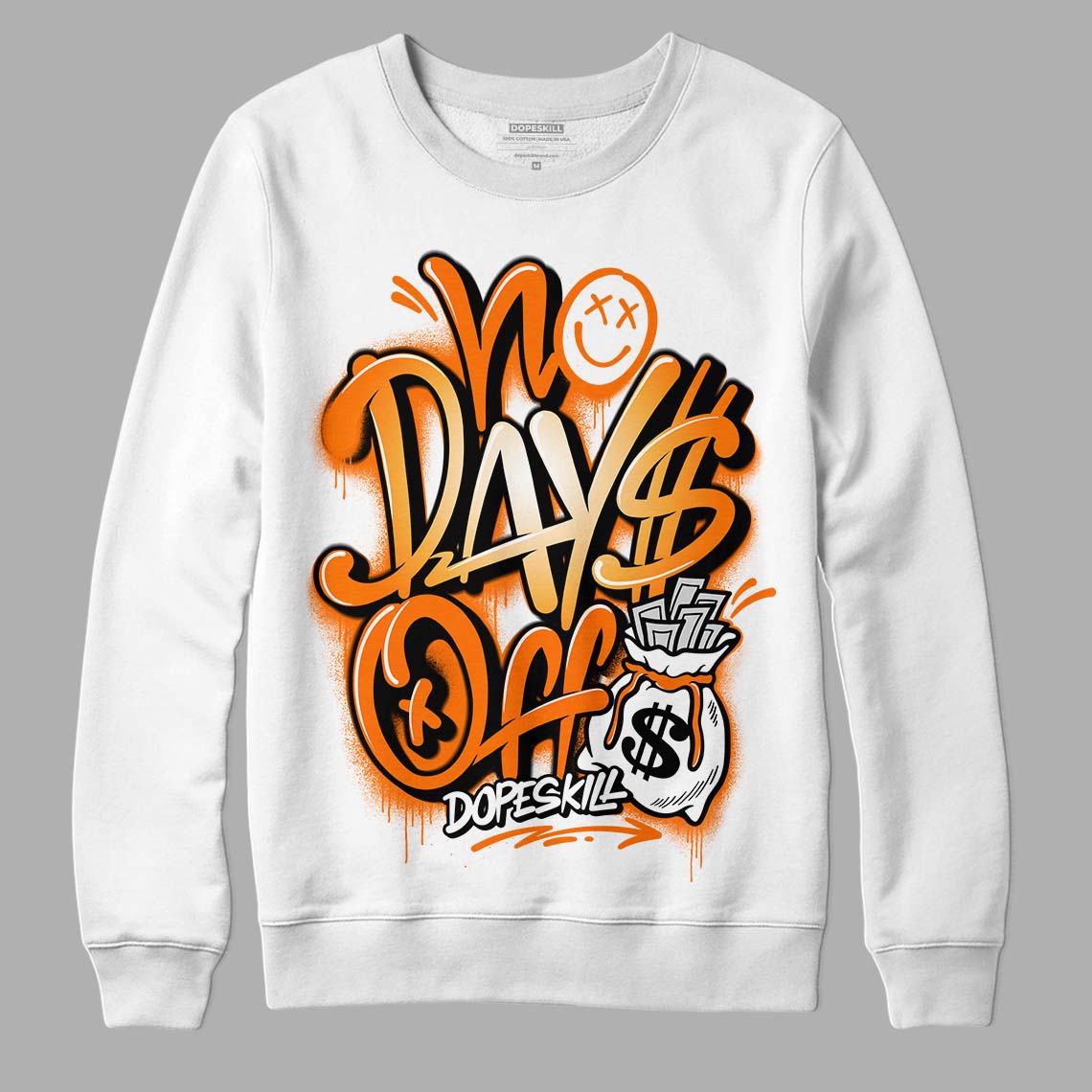 Wmns Dunk Low 'Magma Orange DopeSkill Sweatshirt No Days Off Graphic Streetwear - White