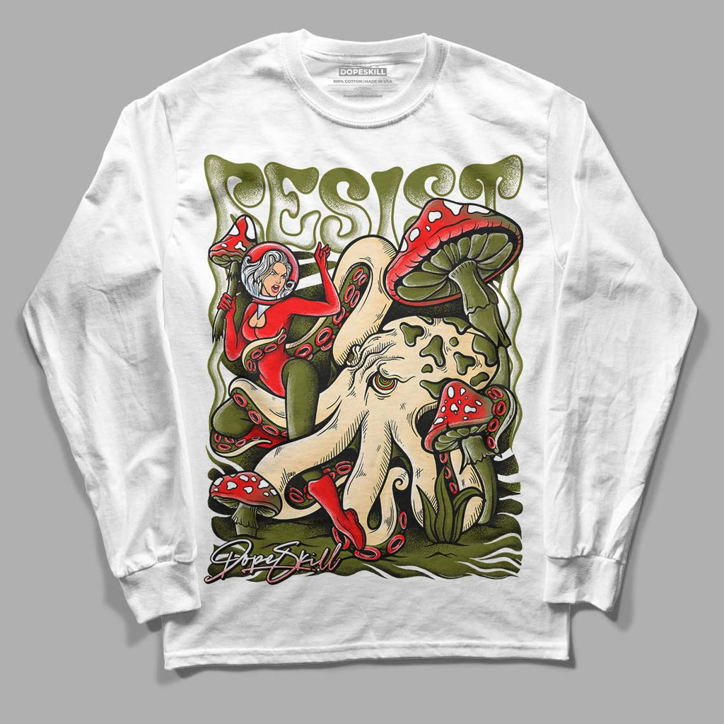 Travis Scott x Jordan 1 Low OG “Olive” DopeSkill Long Sleeve T-Shirt Resist Graphic Streetwear - White