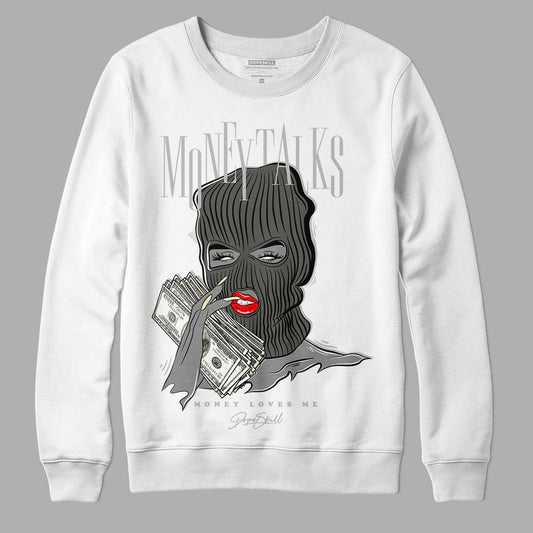 Jordan 4 Retro SE Craft Photon Dust DopeSkill Sweatshirt Money Talks Graphic Streetwear  - White