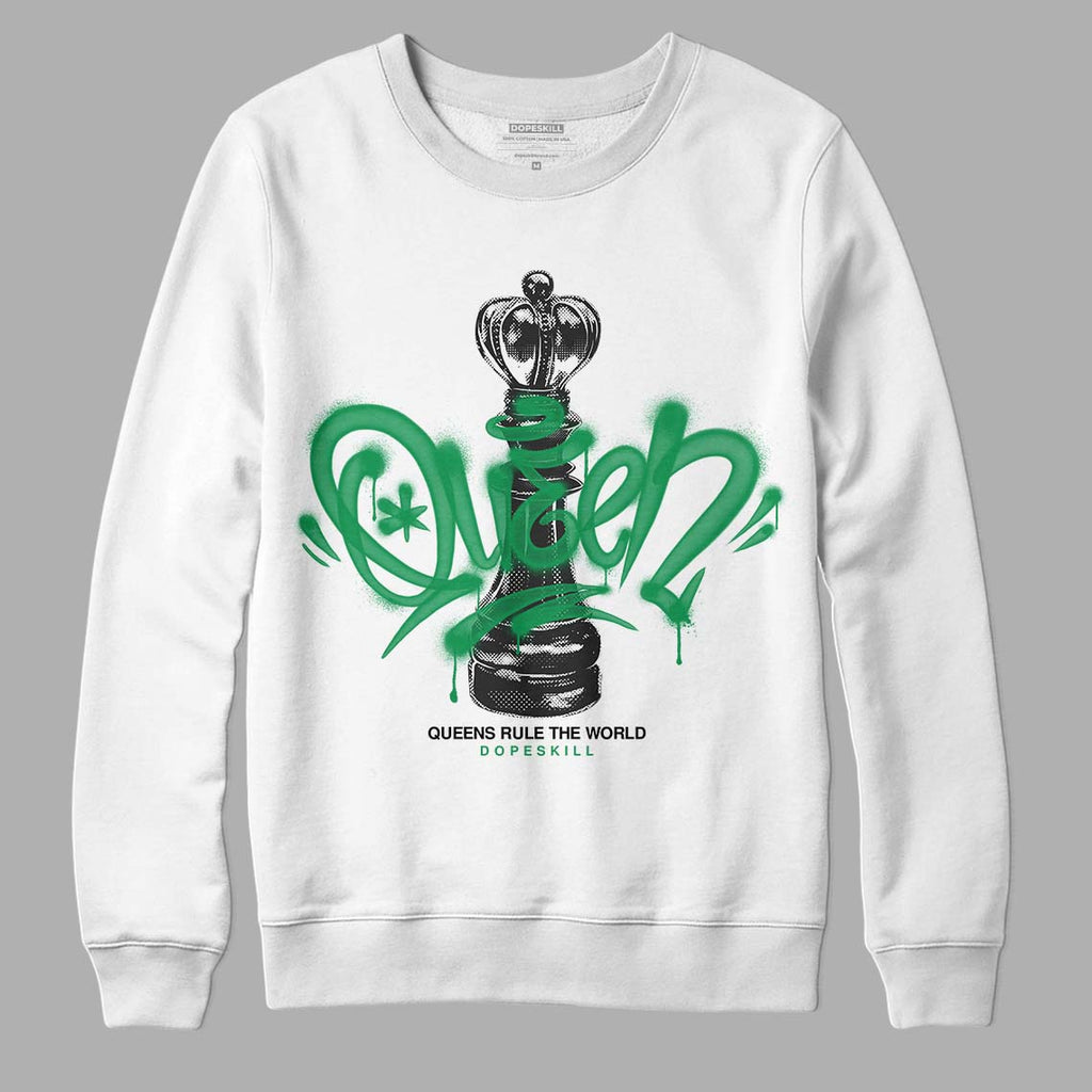 Jordan 1 Low Lucky Green DopeSkill Sweatshirt Queen Chess Graphic Streetwear - White