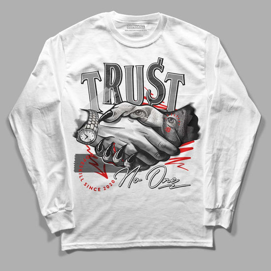 Camo 5s DopeSkill Long Sleeve T-Shirt Trust No One Graphic - White 