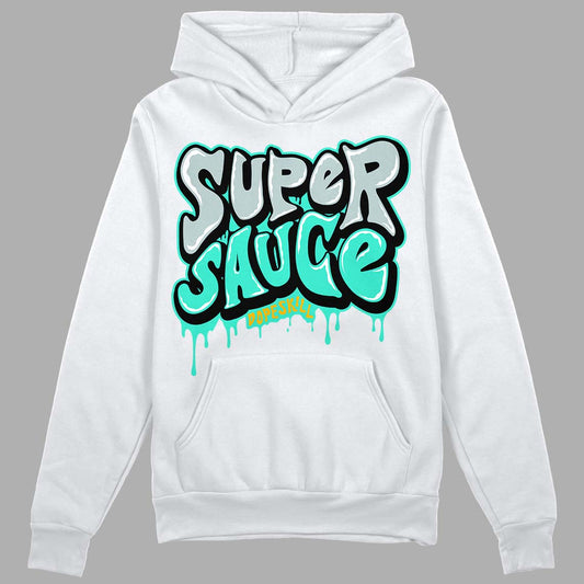 New Emerald 1s DopeSkill Hoodie Sweatshirt Super Sauce Graphic - White 