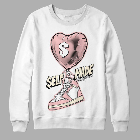 Jordan 1 High OG WMNS Washed Pink DopeSkill Sweatshirt Self Made Graphic Streetwear - White