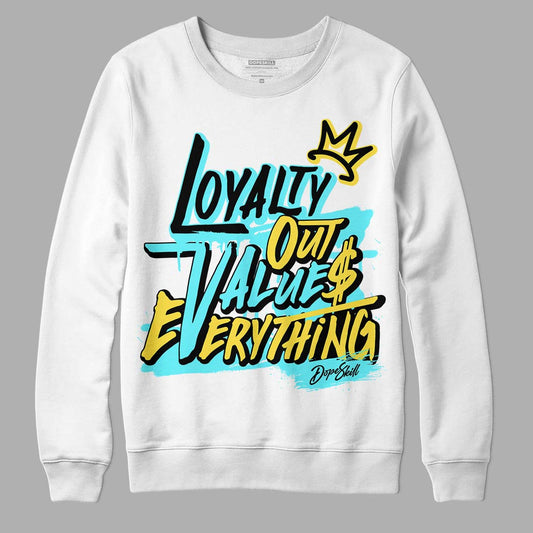 Aqua 5s DopeSkill Sweatshirt LOVE Graphic - White 