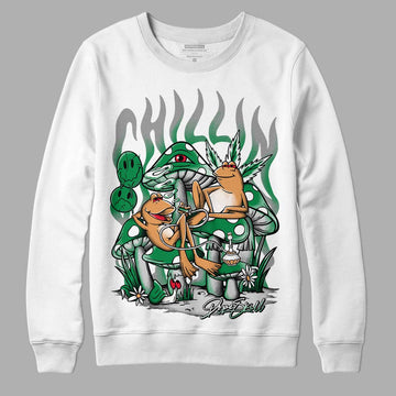 Nike SB x Jordan 4 “Pine Green” DopeSkill Sweatshirt Chillin Graphic Streetwear - White