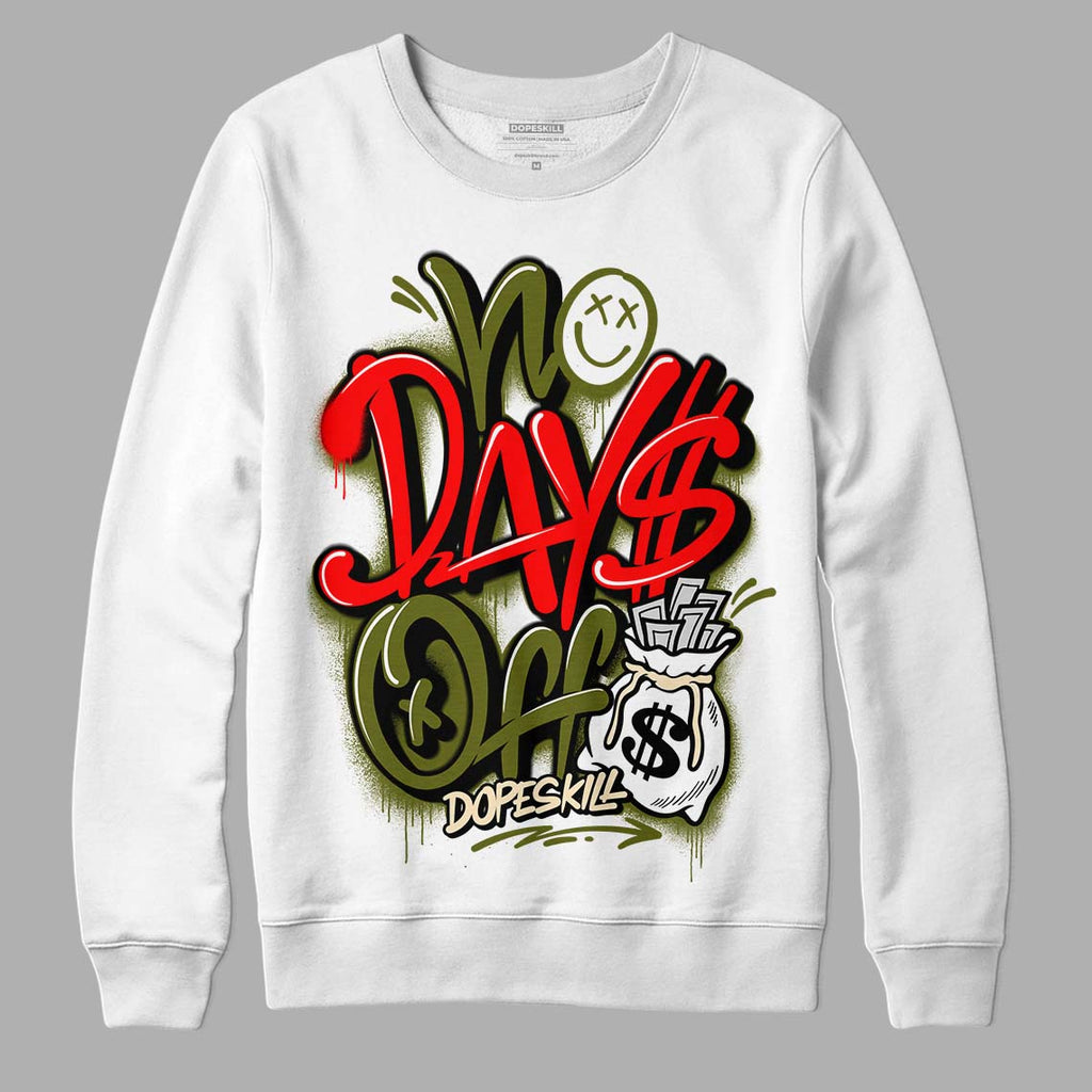 Travis Scott x Jordan 1 Low OG “Olive” DopeSkill Sweatshirt No Days Off Graphic Streetwear - White