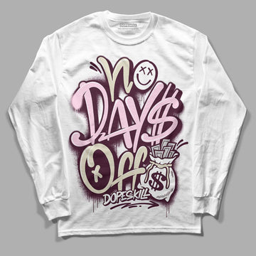 Dunk Low Night Maroon and Medium Soft Pink DopeSkill Long Sleeve T-Shirt No Days Off Graphic Streetwear - White 