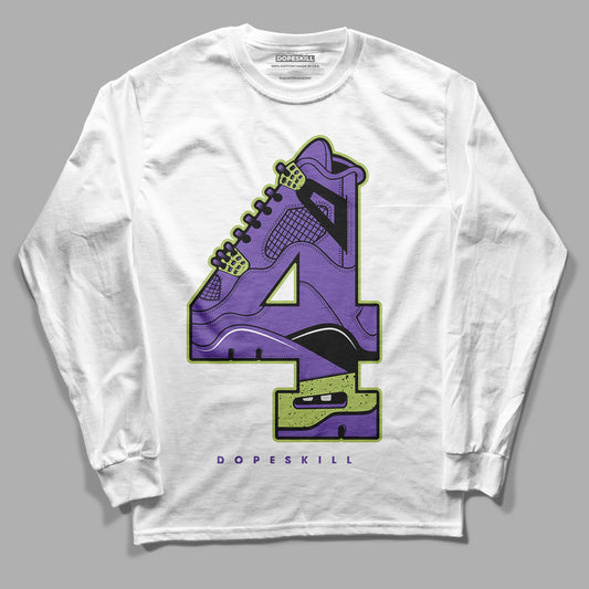 Canyon Purple 4s DopeSkill Long Sleeve T-Shirt No.4 Graphic - White 