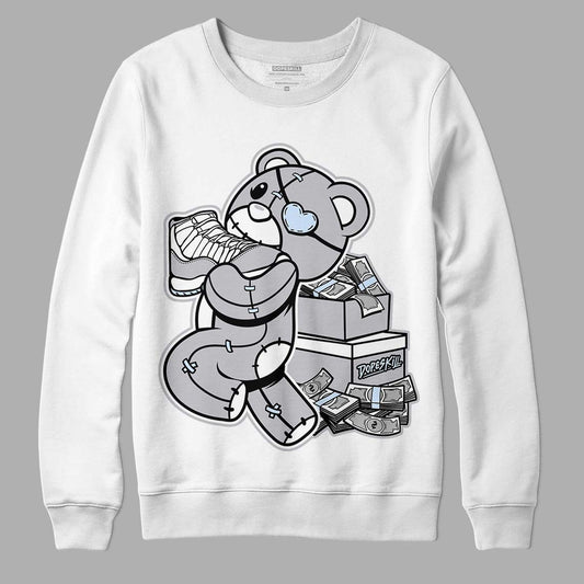 Jordan 11 Retro Low Cement Grey DopeSkill Sweatshirt Bear Steals Sneaker Graphic Streetwear - White 