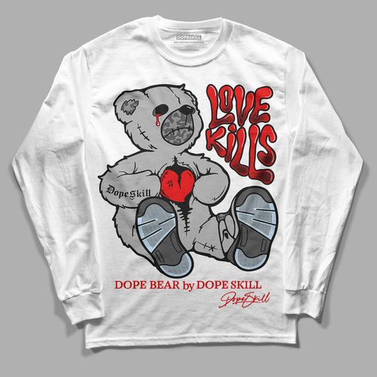 Jordan 5 Retro P51 Camo DopeSkill Long Sleeve T-Shirt Love Kills Graphic Streetwear - White 