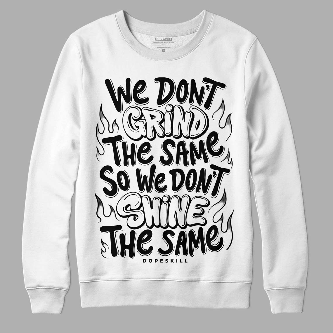 Jordan 1 High 85 Black White DopeSkill Sweatshirt Grind Shine Graphic Streetwear - White 