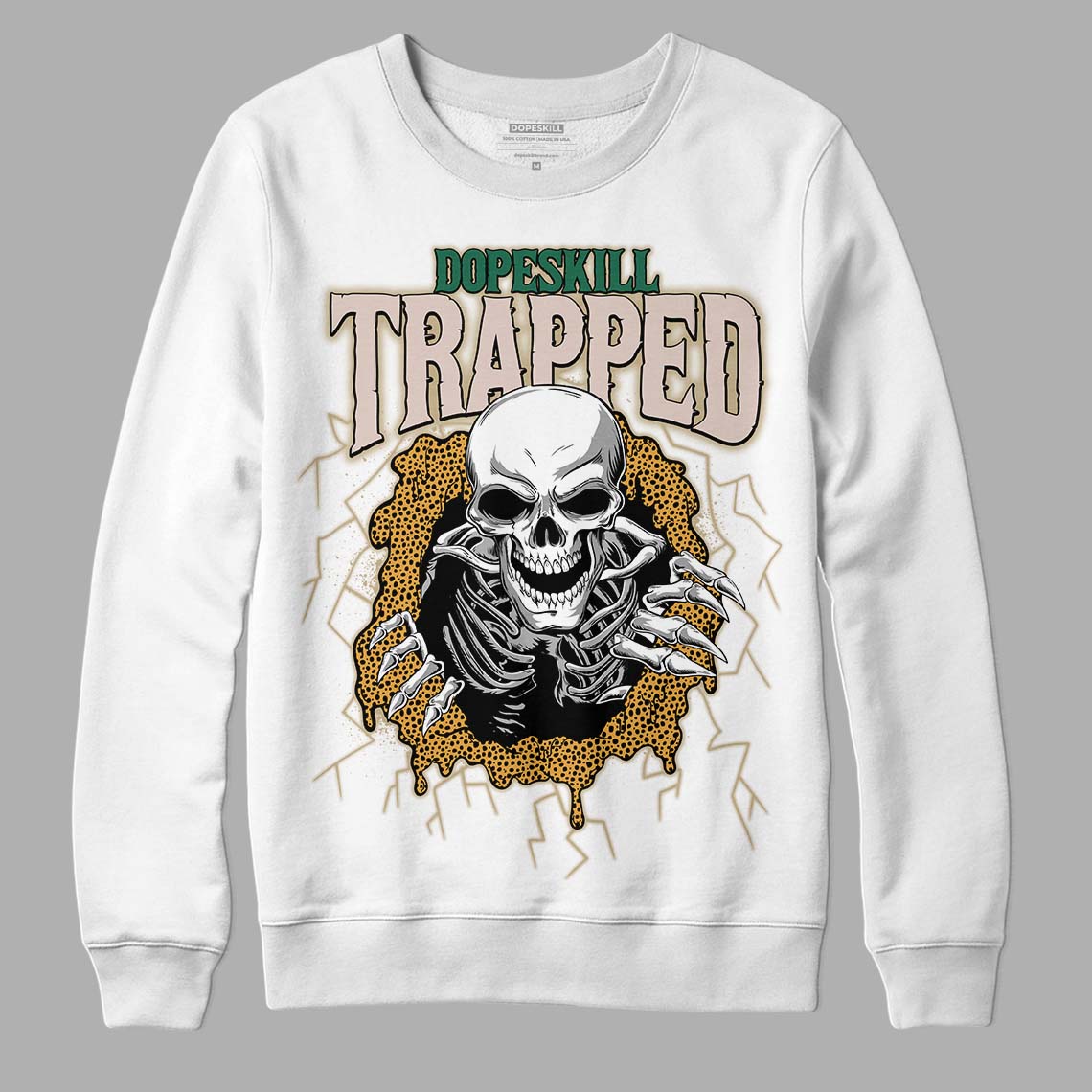 Safari Dunk Low DopeSkill Sweatshirt Trapped Halloween Graphic - White 