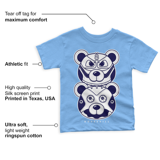 University Blue 6s DopeSkill Toddler Kids T-shirt Leather Bear Graphic - University Blue T-shirt