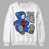 True Blue 1s DopeSkill Sweatshirt Love Kills Graphic - White