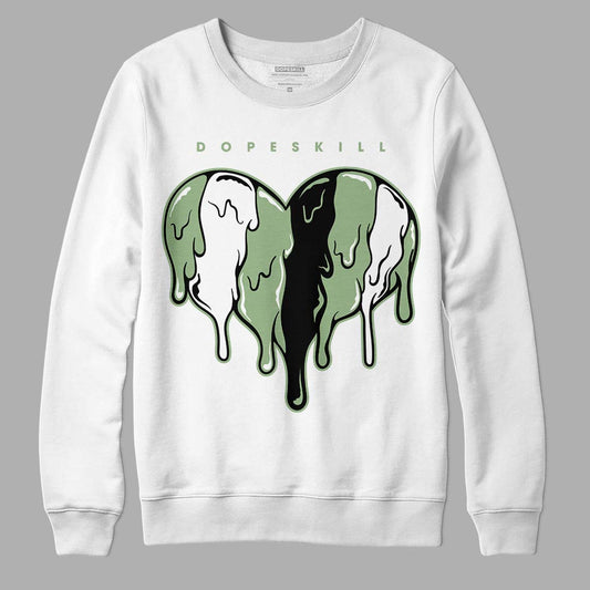 Jordan 4 Retro “Seafoam”  DopeSkill Sweatshirt Slime Drip Heart Graphic Streetwear  - White 