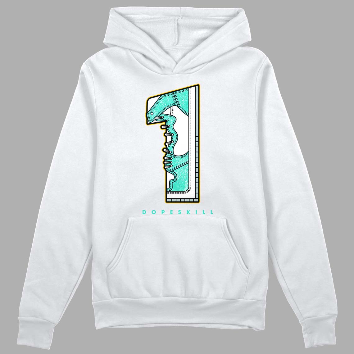 New Emerald 1s  DopeSkill Hoodie Sweatshirt No.1 Graphic - White 