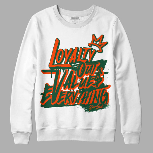 Dunk Low Team Dark Green Orange DopeSkill Sweatshirt LOVE Graphic - White