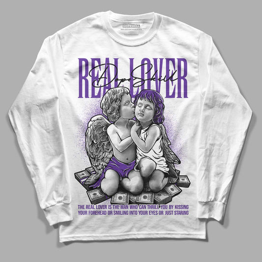 PURPLE Collection DopeSkill Long Sleeve T-Shirt Real Lover Graphic - White 
