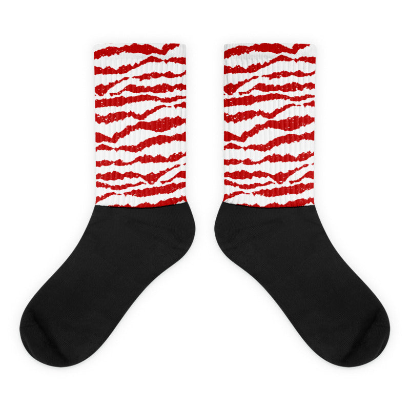 Abstract Tiger Sublimated Socks Match Jordan 6 “Red Oreo”